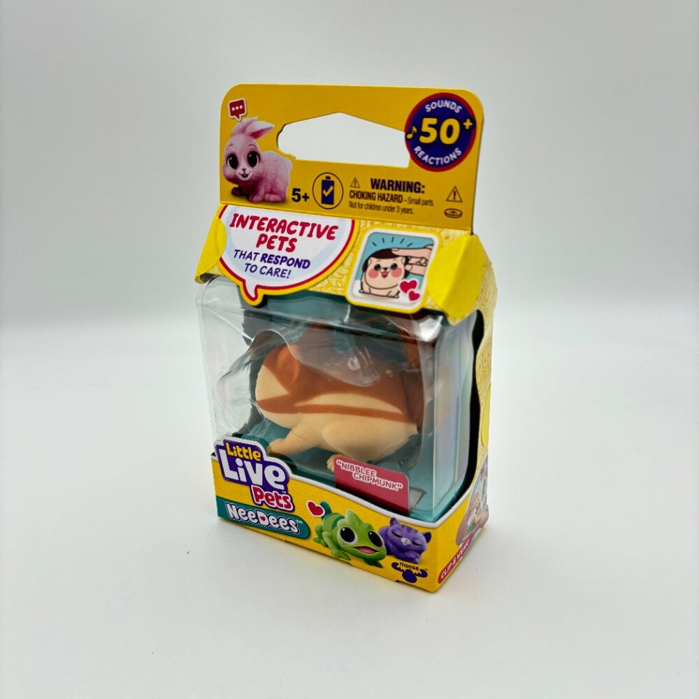 Little Live Pets NeeDees NIBBLE CHIPMUNK Electronic Portable Interactive Toy Pet